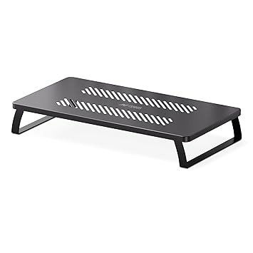 Ant Esports Riser 20 Heavy Duty Monitor and Laptop Stand, Metal Desk Organizer, Ergonomic Metal Monitor Raiser Stand with Mesh Platform for Laptop, Computer, PC, Printer Up to 25KG_Grey - image, photos