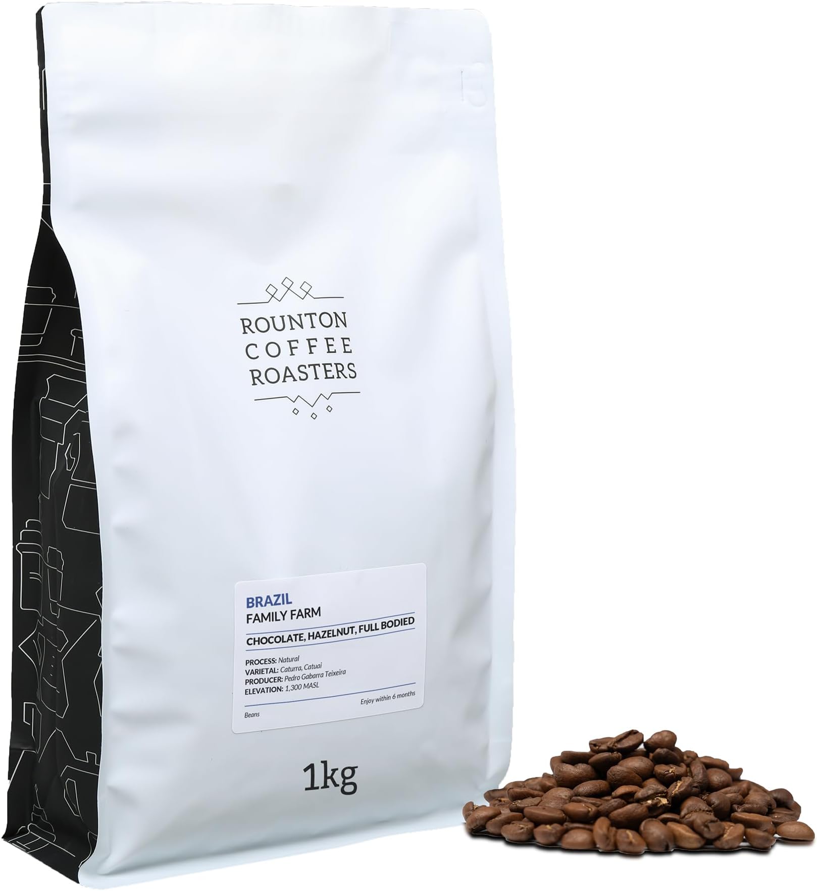 Roasters | Brazilian Coffee Beans 1kg | All Day Drinking Roasted Coffee Beans | Brazil Origin | 100% Arabica Coffee Bags