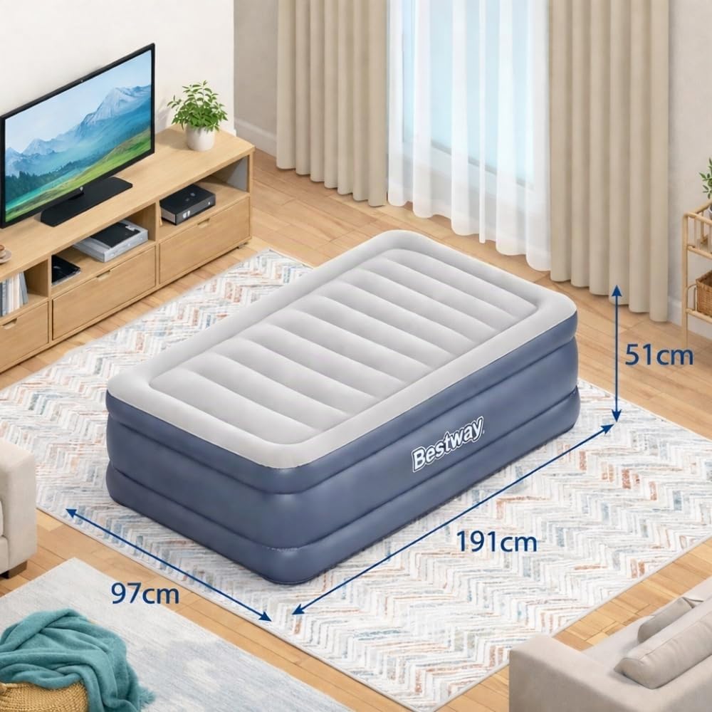 Bestway 75" x 38" x 20"/1.91m x 97cm x 51cm Tritech Air Mattress Twin Built-in AC Pump