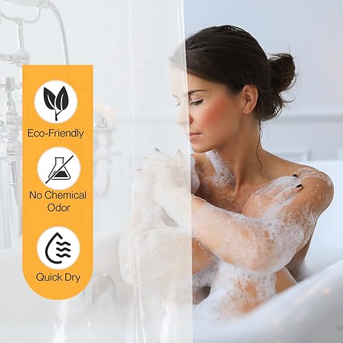 Miniatura 5 de Interior Trends Forro de cortina de ducha impermeable de PEVA de alta calidad con ojales de metal a prueba de óxido y 6 imanes pesados 4G -