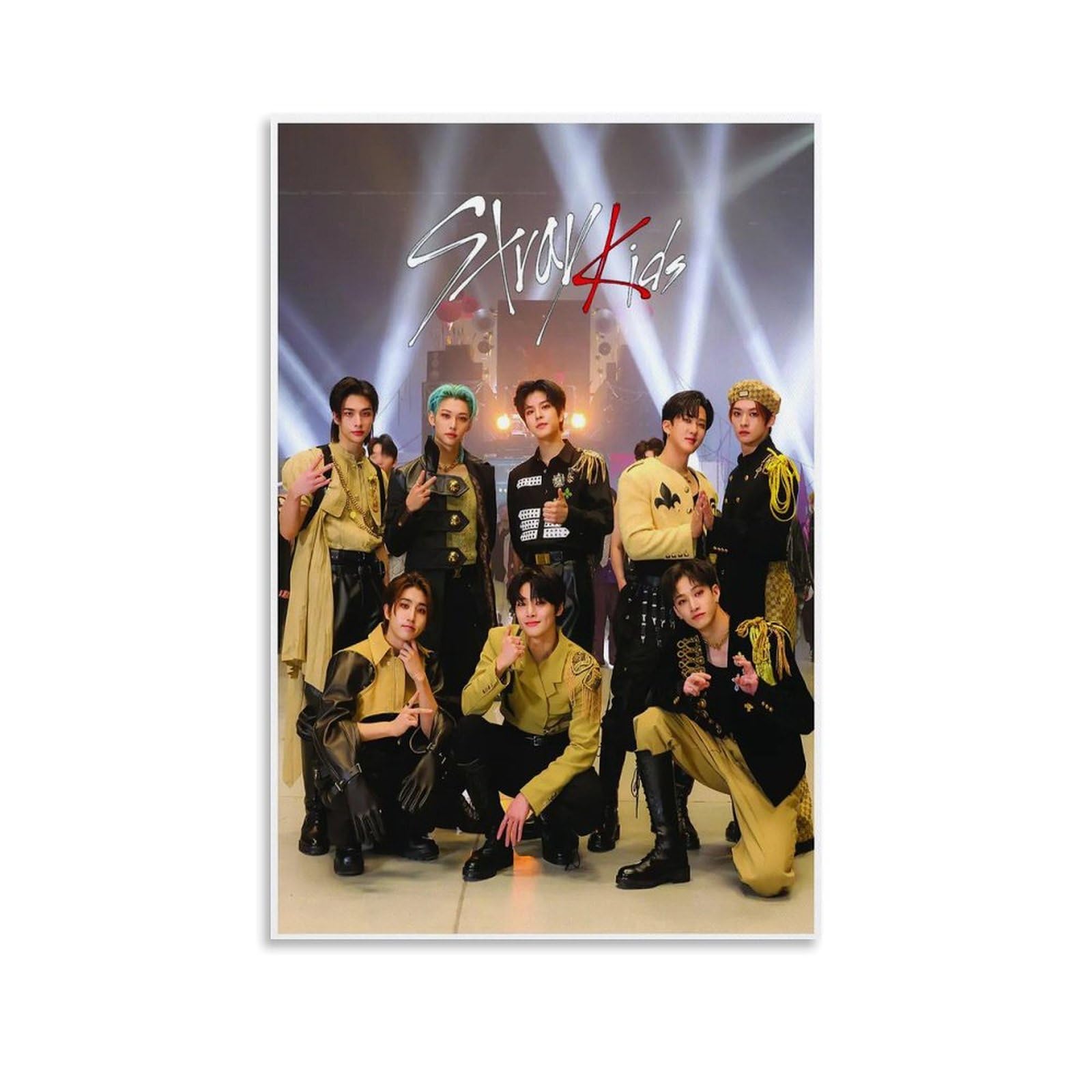 Stray Kids Group Bedroom Poster Canvas Poster Wall Art Decor Living Room Bedroom Decoration Posters 24x36inch(60x90cm) Unframe-style