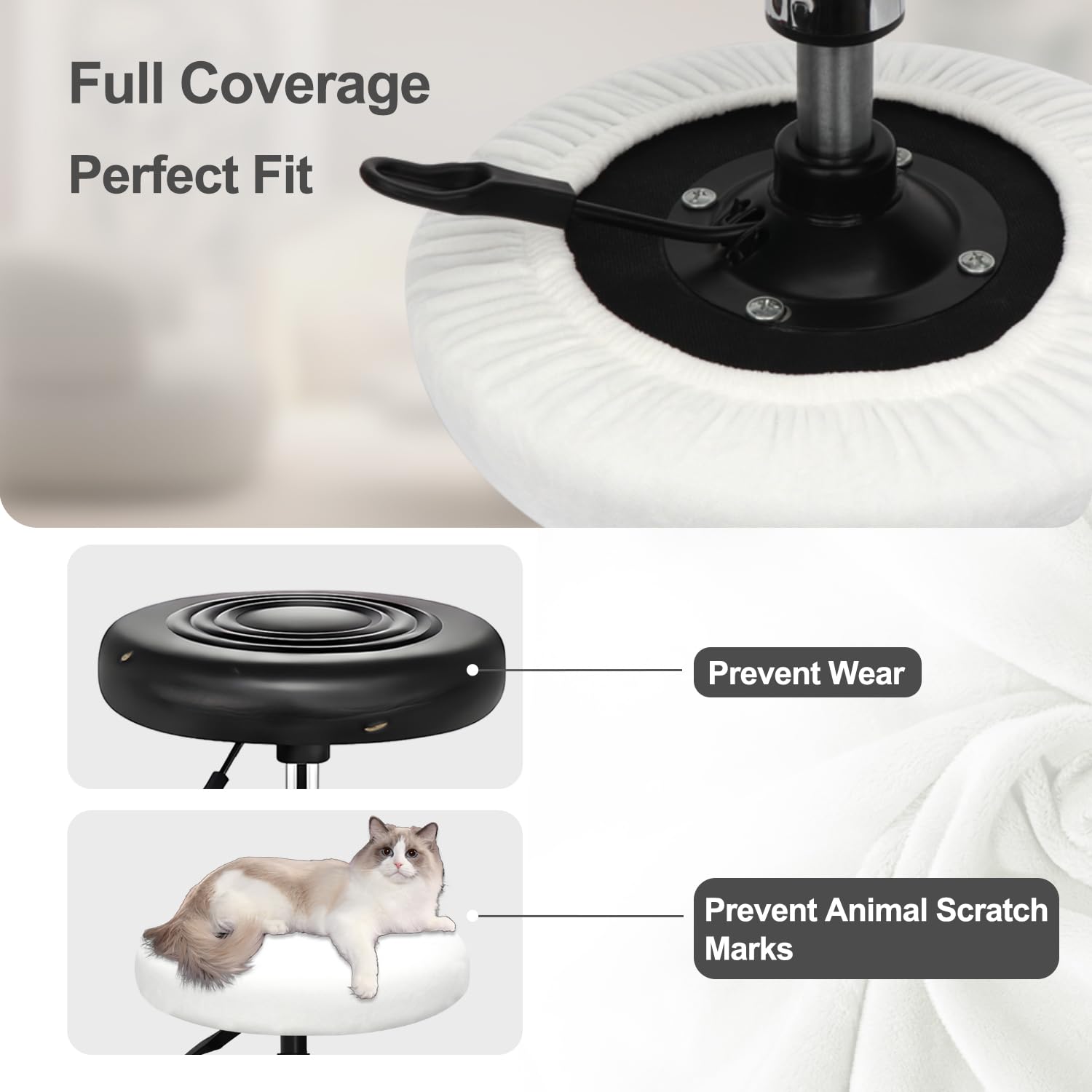 YINGAYOU Round Velvet Stool Cover 12-16"/30-40cm Bar Stool Cover Very Soft Elastic and Easy to Install Wrinkle Resistant - Image 3