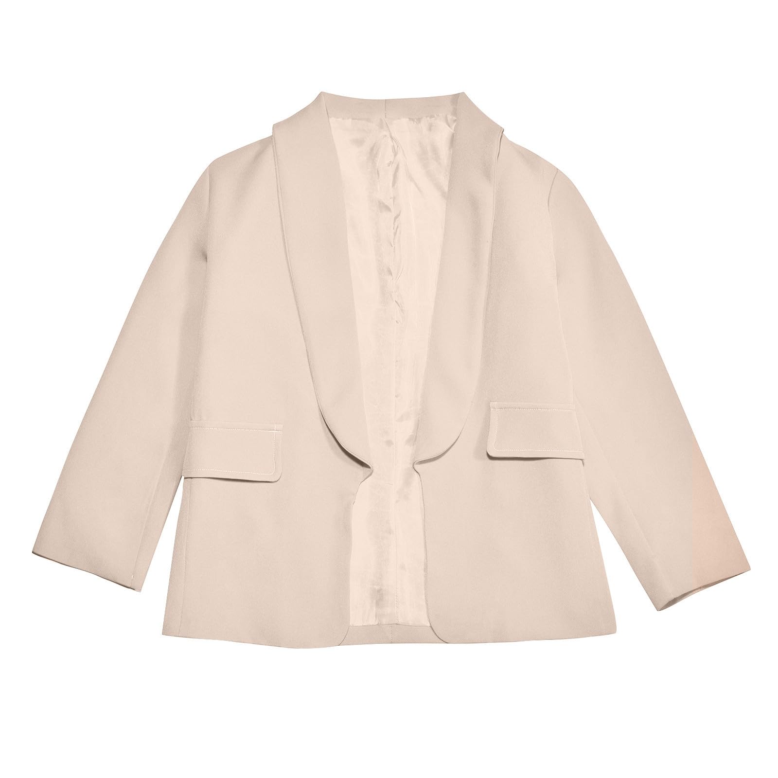 Chaqueta de traje para niña manga larga cuello solapa doble bolsillo lateral color liso moda abierta