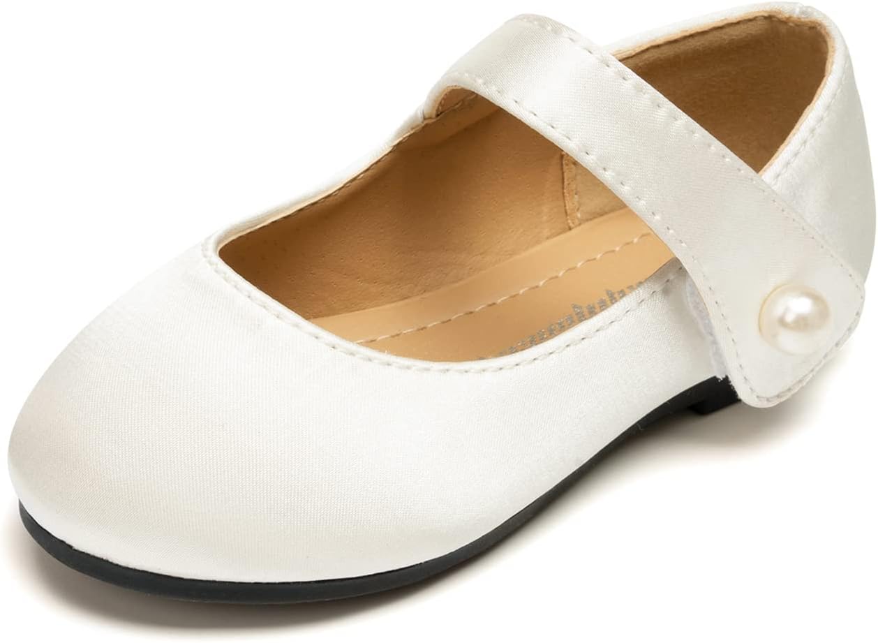 FUNKYMONKEY Toddler Girls Mary Jane Dress Shoes Casual Slip On Ballet Flats