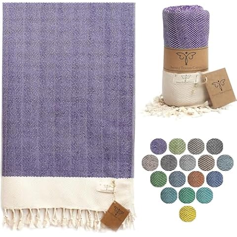 Smyrna Turkish Beach Towel, 100% Cotton Cover