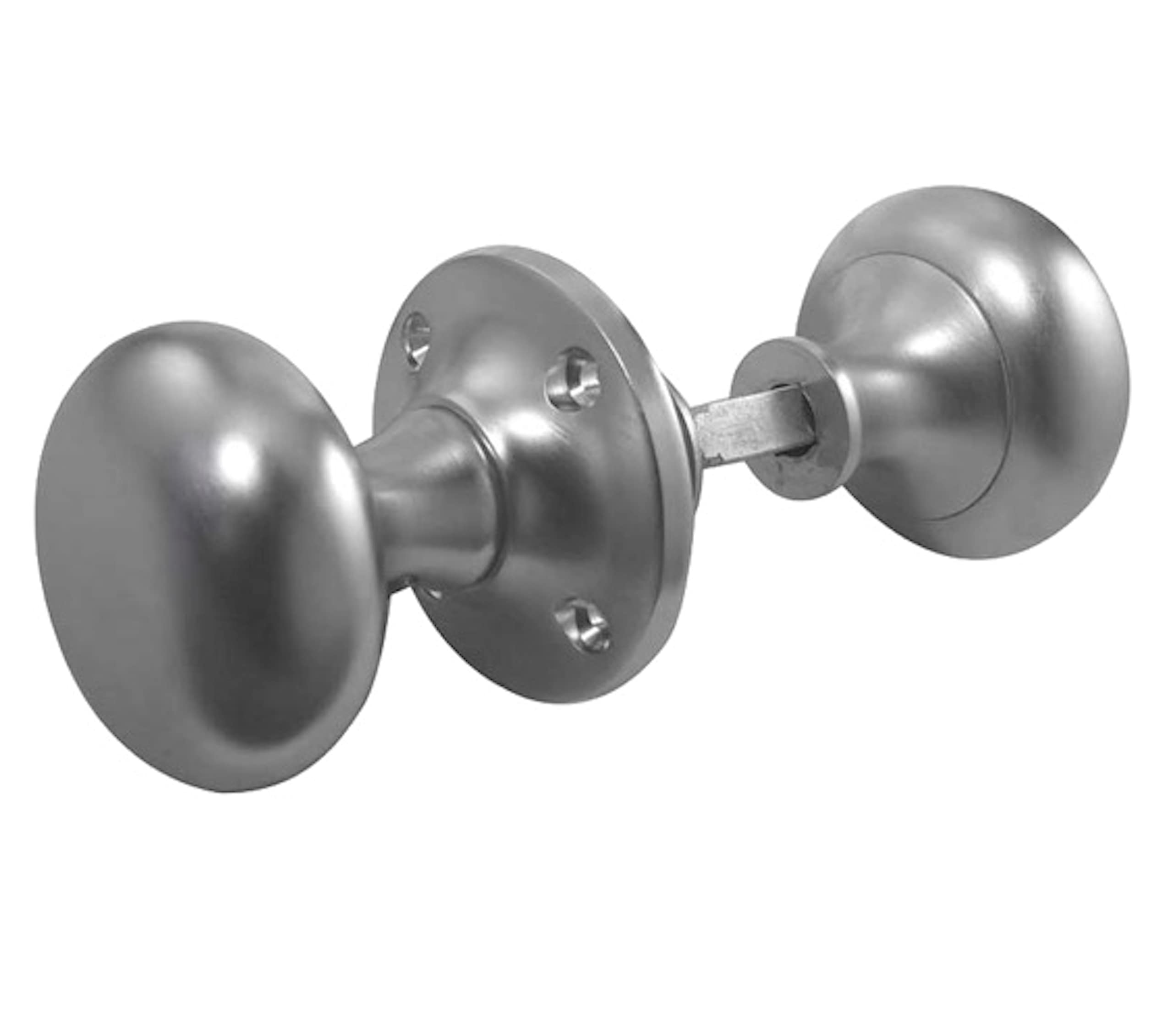 Ironmongery Hardware Online Chrome,Rose Satin Chrome Victorian Mushroom Rim Door Knobs 50Mm