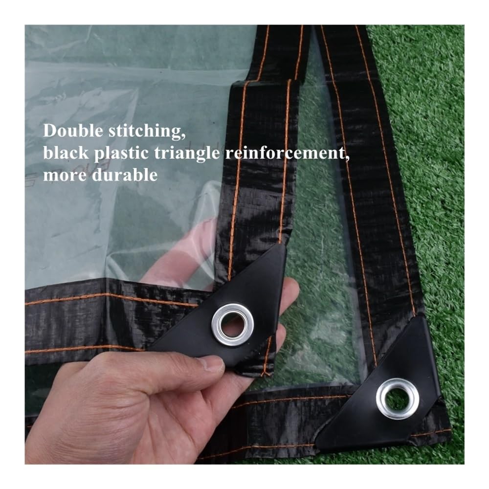 0,1 mm plastikowa przezroczysta folia PE, odporna na deszcz, tkanina, ogród, balkon, szklarnia, sukulent, utrzymuje ciepło, wodoodporna tkanina, czarna krawędź, 2 x 3 m