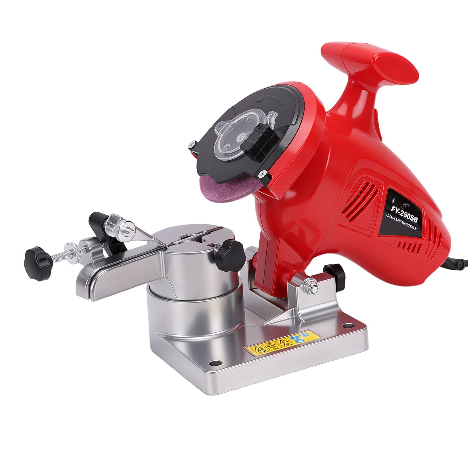 Afilador de Motosierra Eléctrico de ángulo Ajustable de 250 W para un Afilado Seguro y Eficiente de Cadenas de 1/4 a 3/8 Pulgadas con Portátil Rojo (Enchufe de la UE)