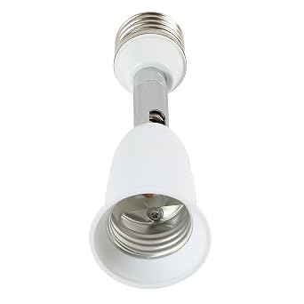 ELECTOP Light Socket Extender 90 Degree Bending E27 to E27 Bulb Base Lamp Holder 180 Degree Adjustable Adapter