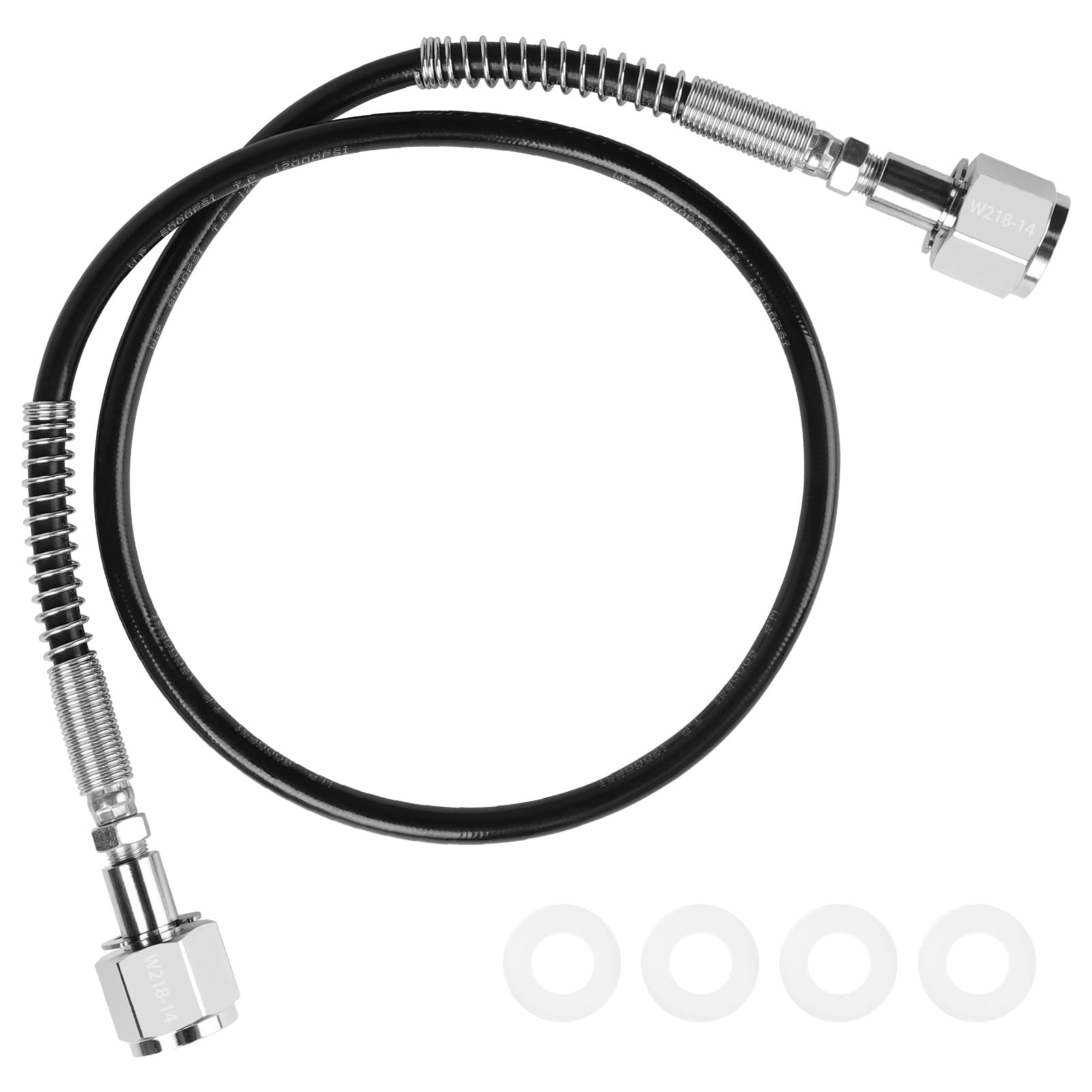 LALAGO 1 Metro Tubo di Trasferimento, Tubo per Impianto di Spillatura per Gas Inerte Filettatura 2 x W21,8 x 1/14" per Argon, CO2, Gas Inerte, Elio, Come Raccordo di Trasferimento
