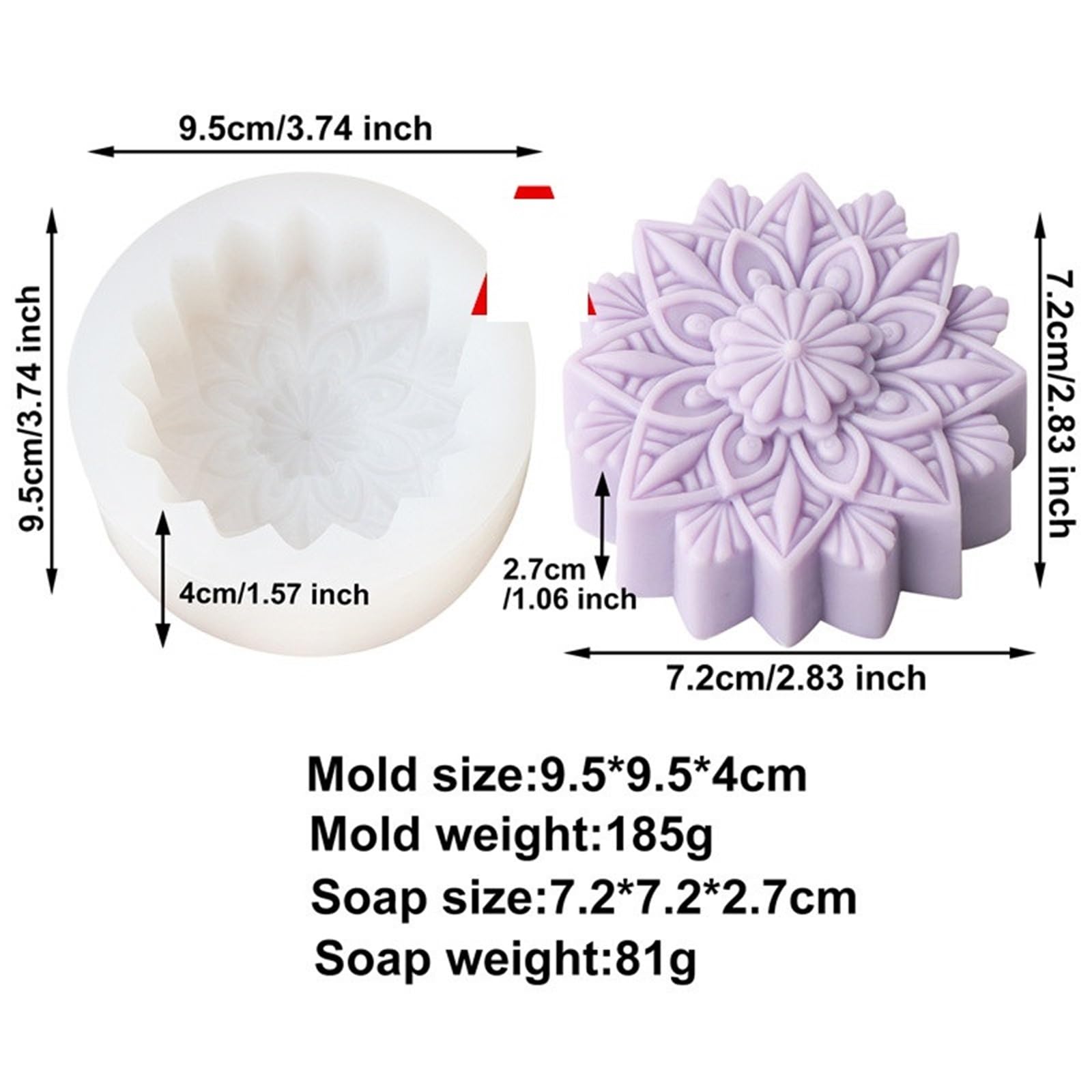 Stampo per Sapone 4 Pezzi stampi for Sapone a Forma di Fiore stampi in Silicone creativi for la Produzione di Sapone Fai da Te Strumenti Fatti a Mano per Sapone