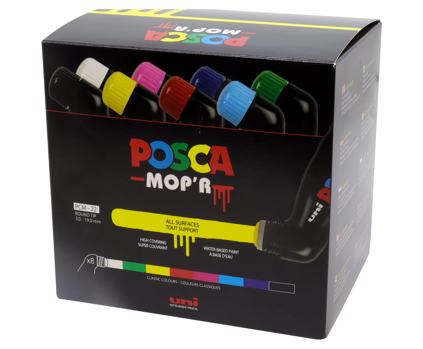 筆記具 POSCA mop'r POSCA, UNI, Marcador Mop'r PCM-22, Ponta Redonda, traço de 3mm a