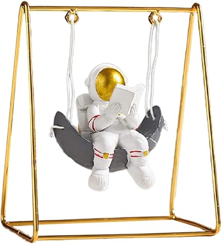 Figura de astronauta de astronauta ornamentos de astronauta con soporte de exhibición de resina de escritorio ornamento decoración para el hogar