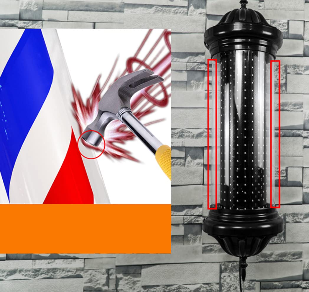 Oświetlenie LED Barber Shop Retro Barbershop Salon fryzjerski Znak świetlny Czerwone, białe, niebieskie paski Obrotowe oświetlenie salonu Zewnętrzna wodoodporna lampa ścienna,，