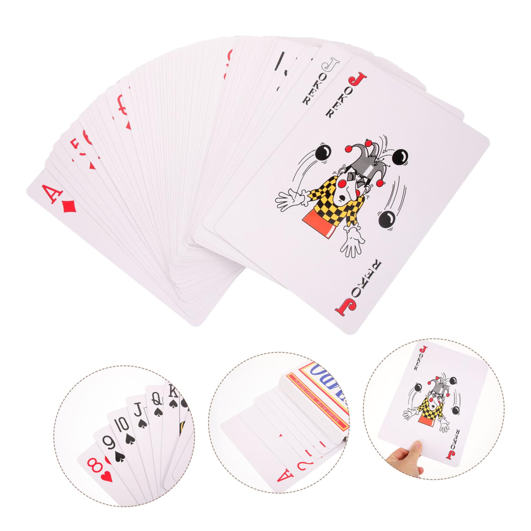WOONEKY Juego de Cartas de Póquer Gigante para Fiesta, Efecto Decorativo, Fácil de Llevar, Material Papel, 1 Set para Juegos de Mesa y Diversión
