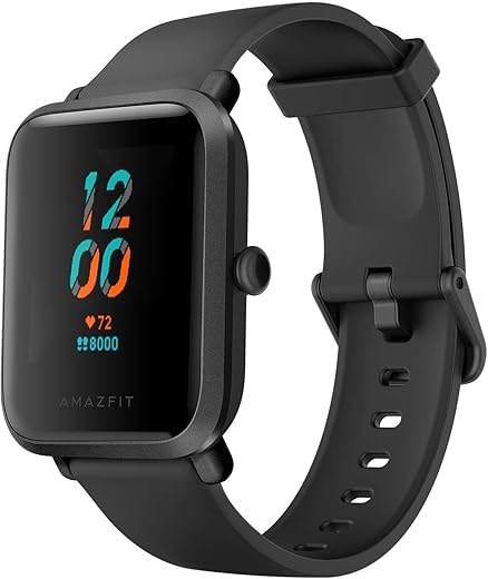 Amazfit Bip S Fitness Smartwatch, 40 Day Battery Life, 10 Sports Modes, Heart Rate, 1.28'' Always-On Display, Water Resistant, Built-in GPS, Carbon Black