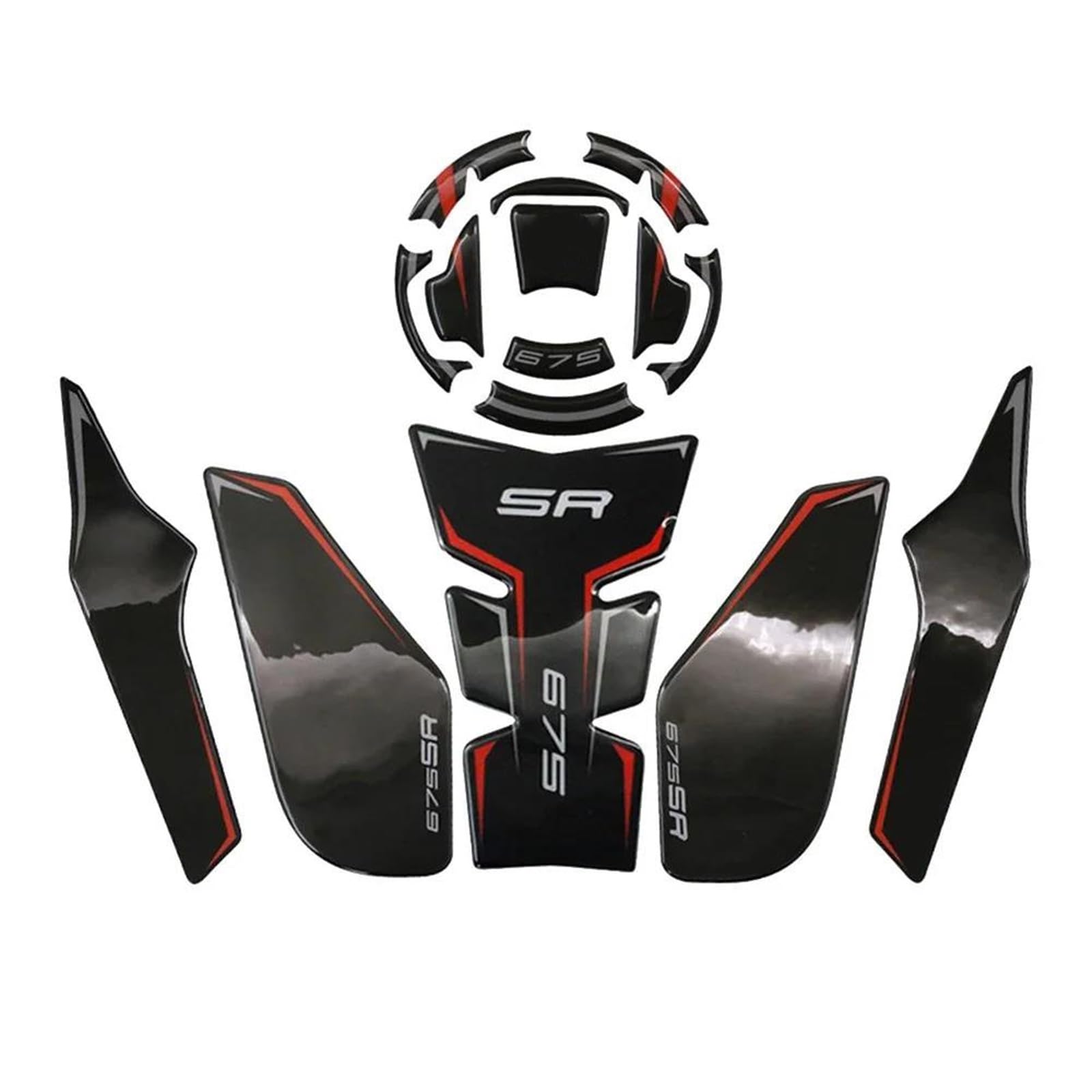 Accessori Moto Adesivo Rilievo del Serbatoio del Carburante Protezione Trazione Decal per CF Moto 675SRR 675 SR-R 675 SR 675sr-r(Style 5)