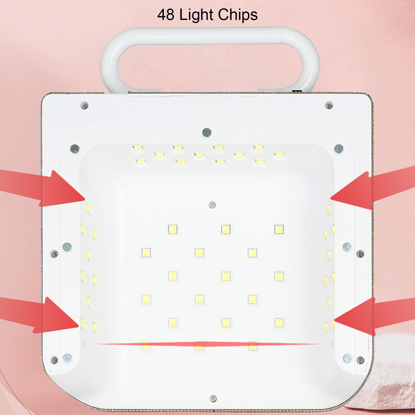 Pongnas Kabellose UV-LED-Nagellampe, Wiederaufladbar, Tragbar, mit 48 LED-Chips, Automatischer Sensor, 4 Timer, 3 Modi, Abnehmbare Basis für Schnell Aushärtende Gelnägel, Maniküre (EU-Stecker)