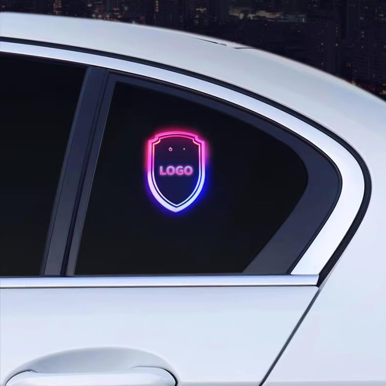 Custom Logo Triangle Window LED Car Lights, Interior Ambient Decorative Lights, Funny Accessories