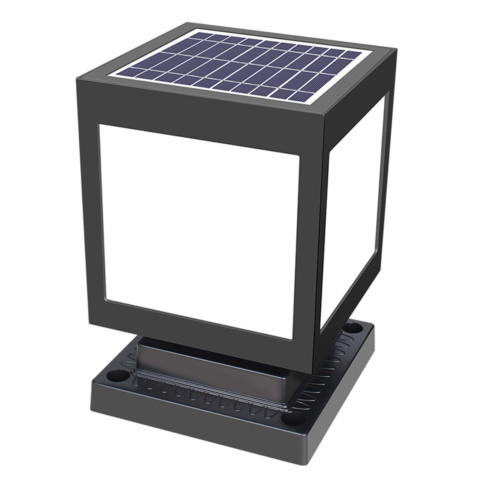 Luce Solare A LED, Lampione da Esterno, Luce da Giardino Impermeabile Ip65, Lampada A Colonna con Sensore di Luce, Luce per Vialetti per Pilastri, Cortili, Padiglion