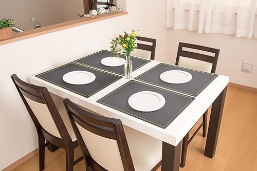 Miniatura 5 de WEHVKEI - Juego de 4 manteles individuales grises impermeables, lavables para interiores, mesa de comedor, hogar, cocina, cena, manteles