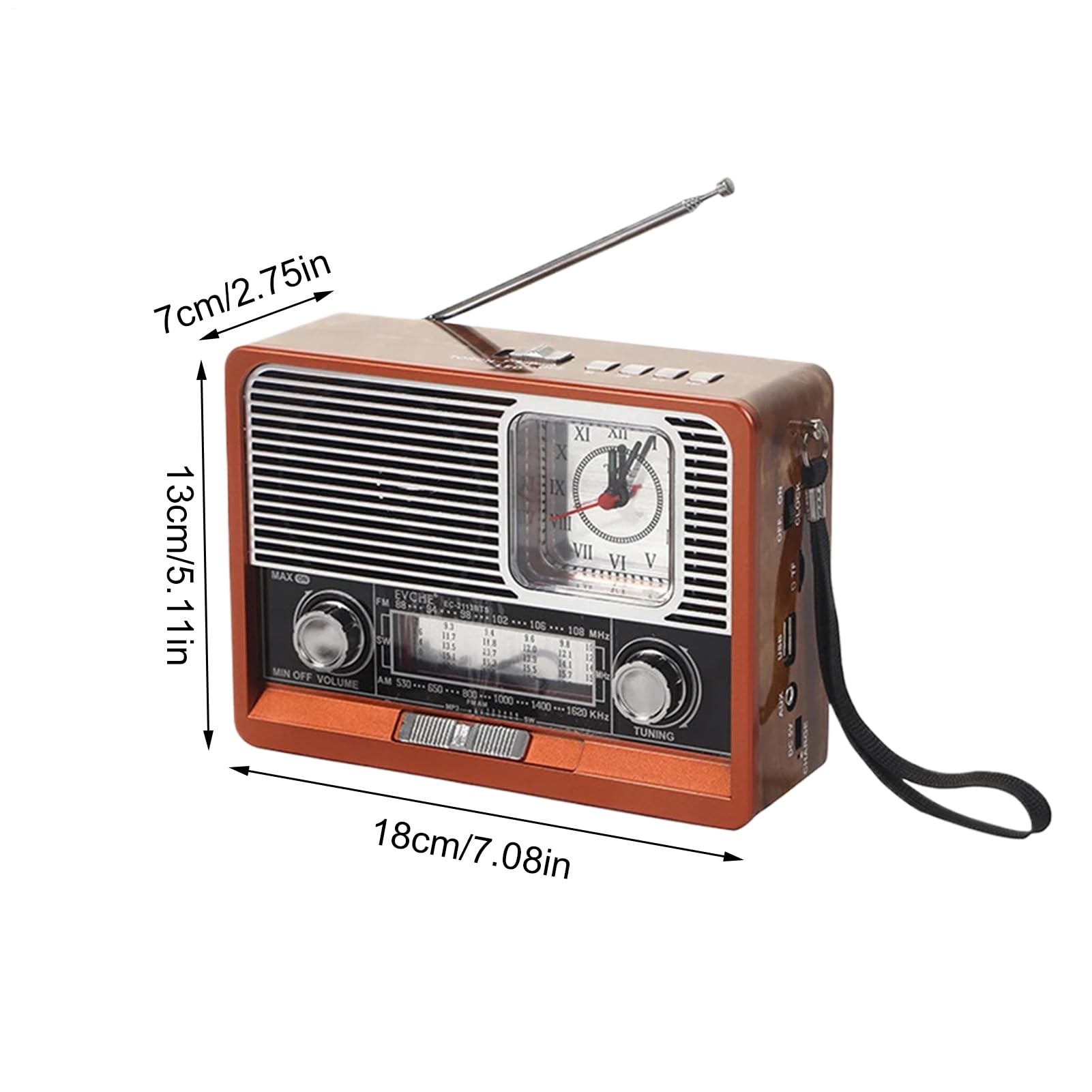 Radio Vintage Batería De Larga Duración Recargable USB