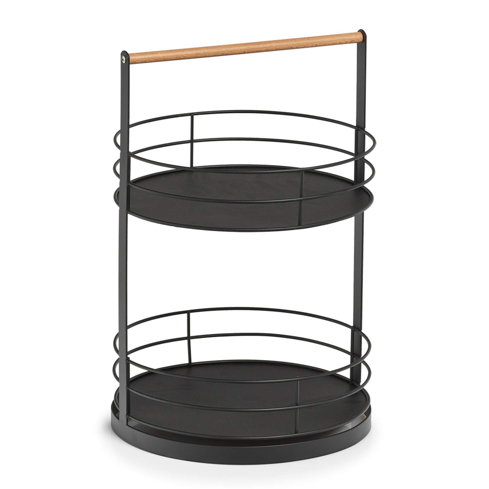 Zeller Bandeja de Cocina para Utensilios y Hierbas, 2 Niveles con asa, Negro