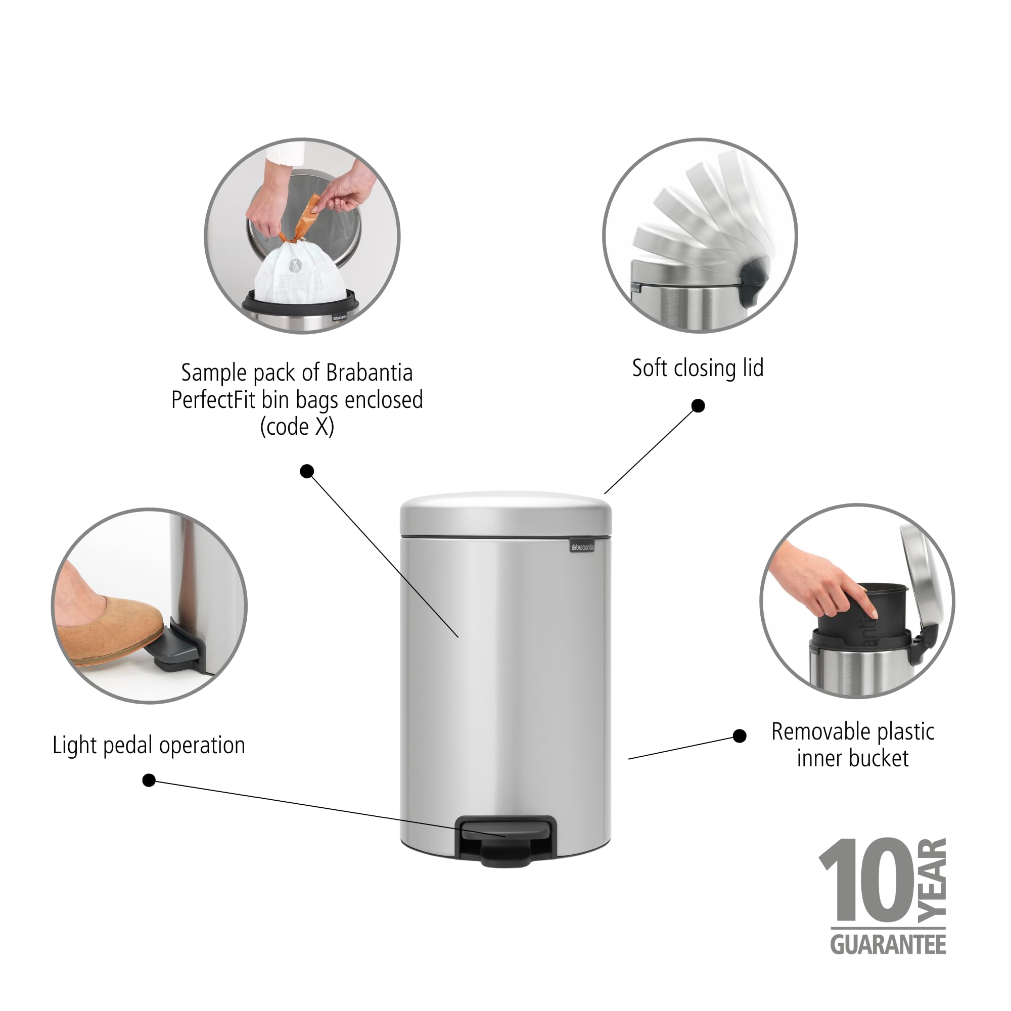 Brabantia ブラバンシア ダストボックス ゴミ箱 12L シルバー 楽天市場】brabantia ブラバンシア ゴミ箱 ペダルビン NEWICON