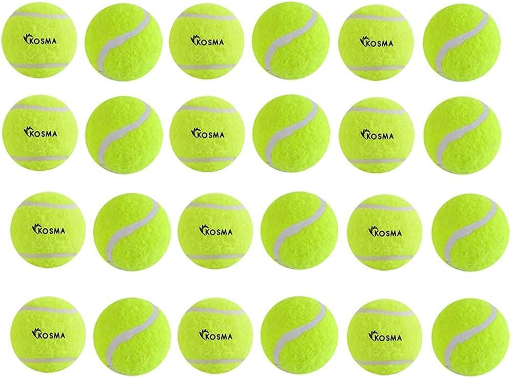 Pack of 24 Tennis Balls | Training Ball for Dogs, Super Bounce, Perfect for Begginer Cricket Training Practice (With carrying bag - Yellow)