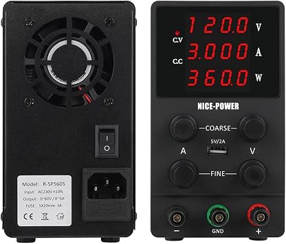 DC Power Supply 4-Digits USB Adjustable Switching DC Lab Bench Power Supply 60v 5a 30v 10a Digital Regulated Modul Laboratory Power Source Variable Power Supply220,120V 3A