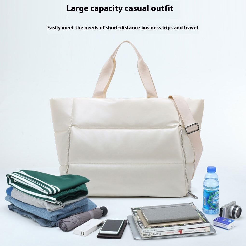 Borsa da palestra resistente per gli appassionati di fitness Facile da trasportare con tasche integrate Borsa da fitness con zaino monospalla in nylon morbido, argento