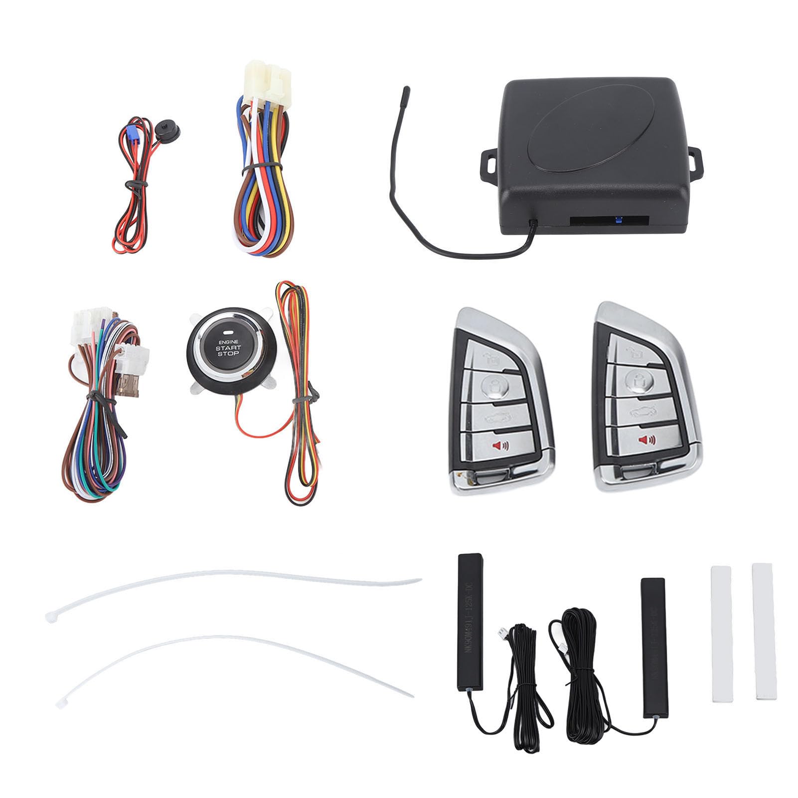 de Alarma para Automóvil DC12V Control Remoto Inteligente Kit de Entrada sin Llave con un Botón de Inicio Universal para Vehículo Robo de Bluetooth Que Reduce la Probabilidad Accidental (BT)