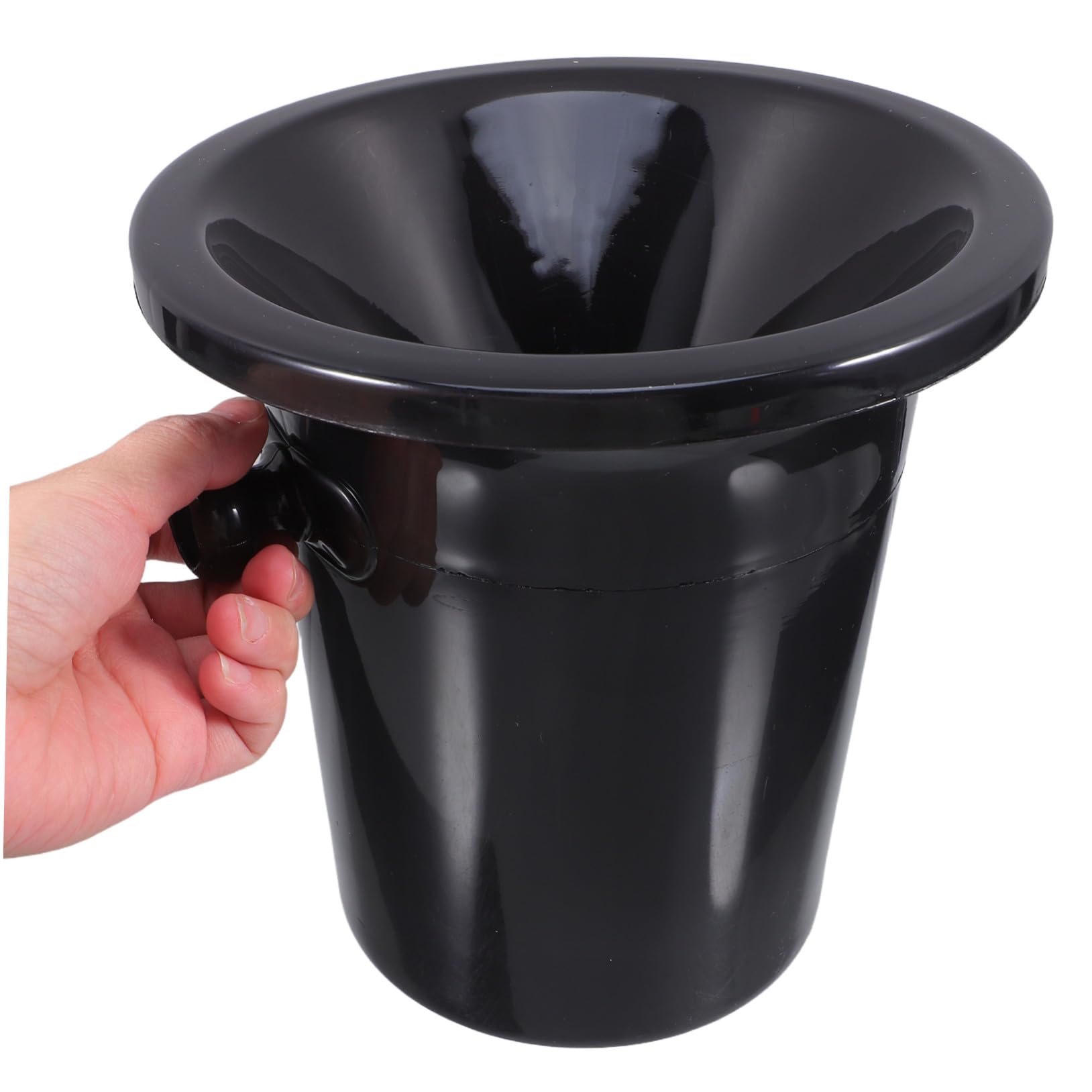 Escupidera de Vino Redonda Negra de Plástico, 4 Piezas | Asas Dobles, Estilo Occidental y Acabado Suave, para Bares y Tiendas Especializadas en Vino