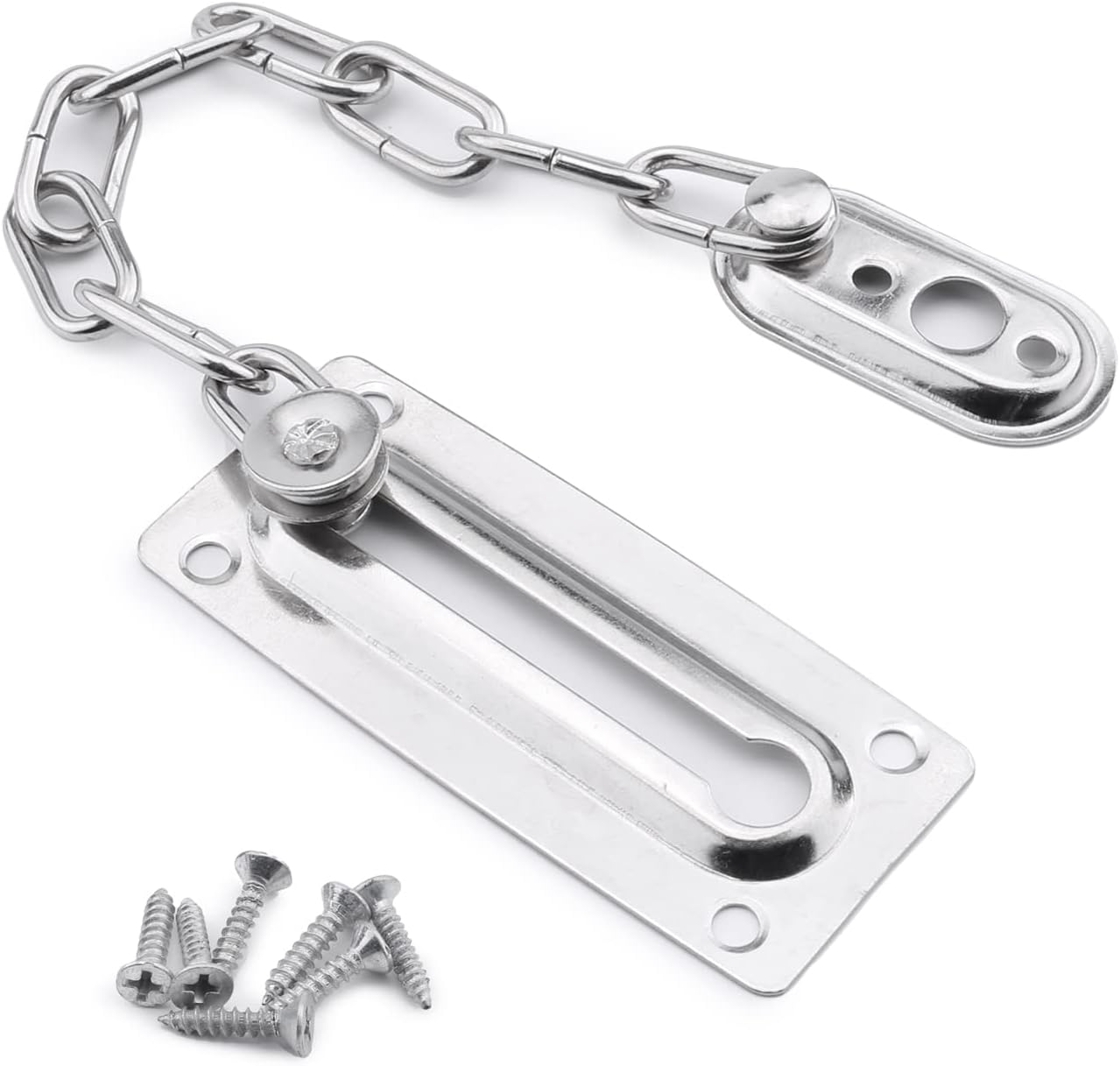 MroMax Seguridad en el hogar Cadena antirrobo Guardia de puerta Cerradura de seguridad de acero laminado en frío para puerta y seguridad del hogar