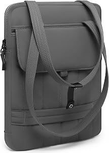 HYZUO 15-16 Inch Puffy Laptop Sleeve Padded Handbag for MacBook Pro 15/16, 15" 15.6" Dell/HP/Lenovo/Asus/Acer/Samsung Notebook Chromebook, Women Slim Shoulder Bags Work Daily Bag, Space Grey