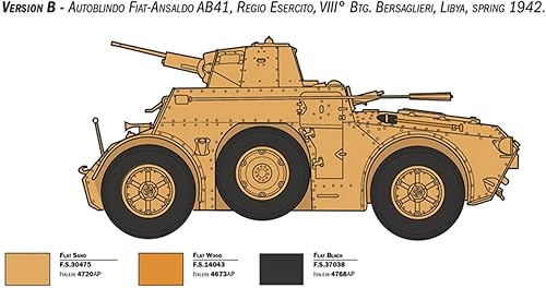 Miniatura 4 de Italeri 6591 135 AB 41 with Bersaglieri Italian Infantry - Kit de construcción de modelos, fabricación de modelos de pie, manualidades, afición,