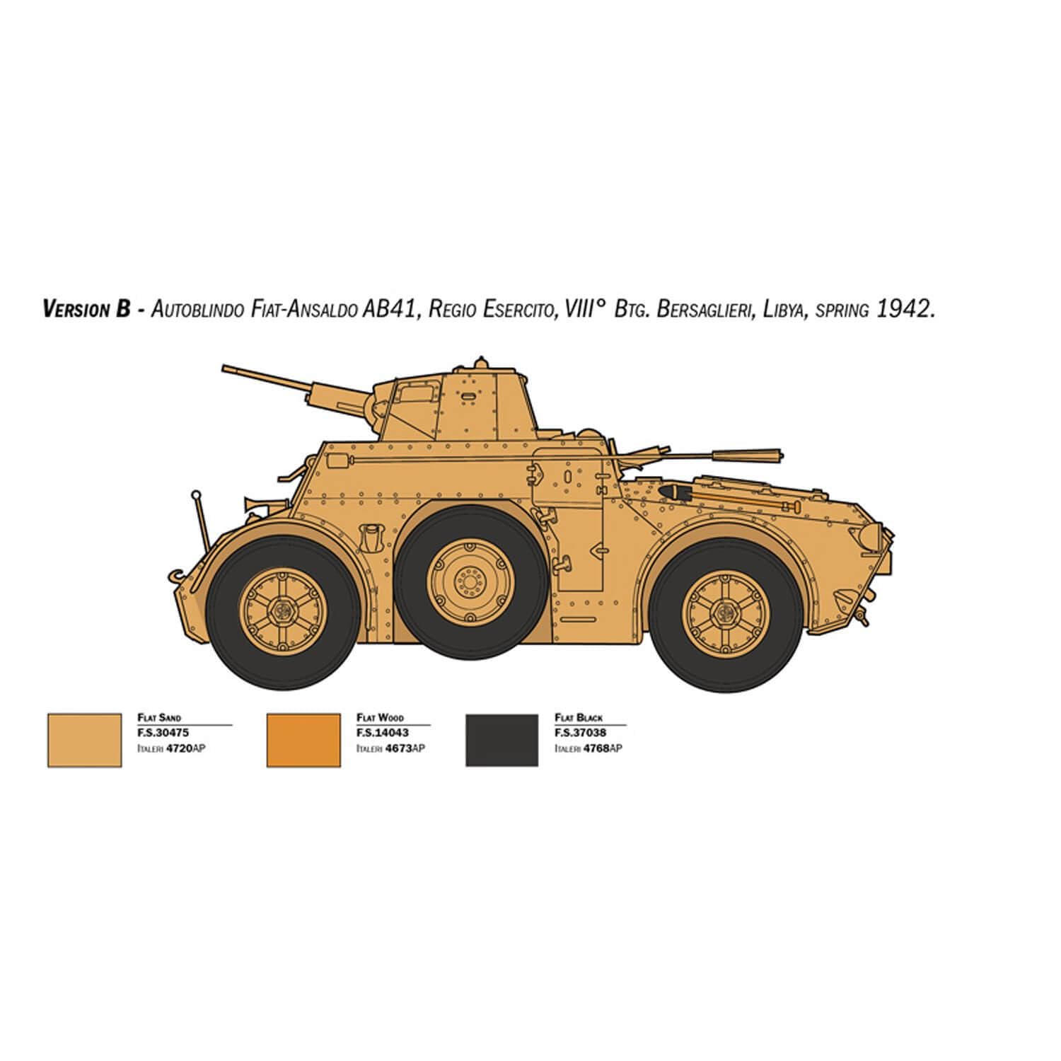 Italeri - 6591 AB 41 with Bersaglieri Italian Infantry, Scala 1:35, Plastic Model Kit, Modello in Plastica da Montare, Modellismo