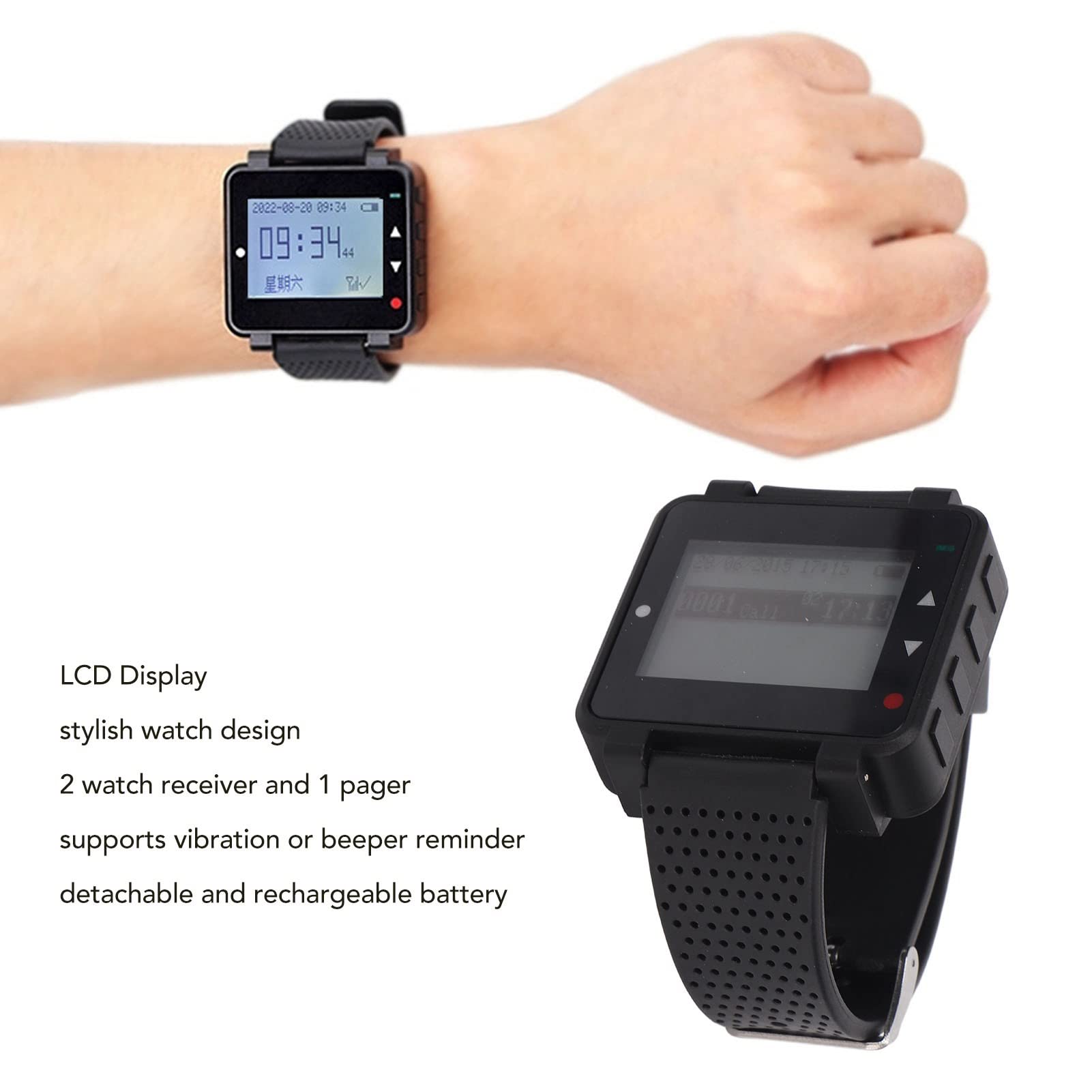 Gedourain Sistema di Servizio al Cameriere, Sistema di Chiamata a 2 ricevitori Design dell'orologio ampiamente utilizzato per L'Ufficio