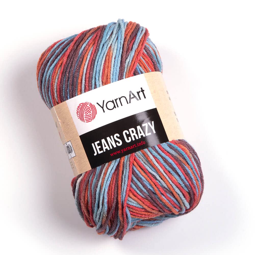 YarnArt Jeans Crazy 55% Cotton 45% PAC , Amigurumi Cotton Yarn, 2 Sport Yarn, 1 Skein/Ball 50 gr 174 yds (8214)