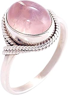 Rose Quartz Ring, Quartz Sterling Silver Ring, Quartz Jewelry, October Birthstone Ring, Handcrafted Ring, Engagement Ring, Christmas Gift