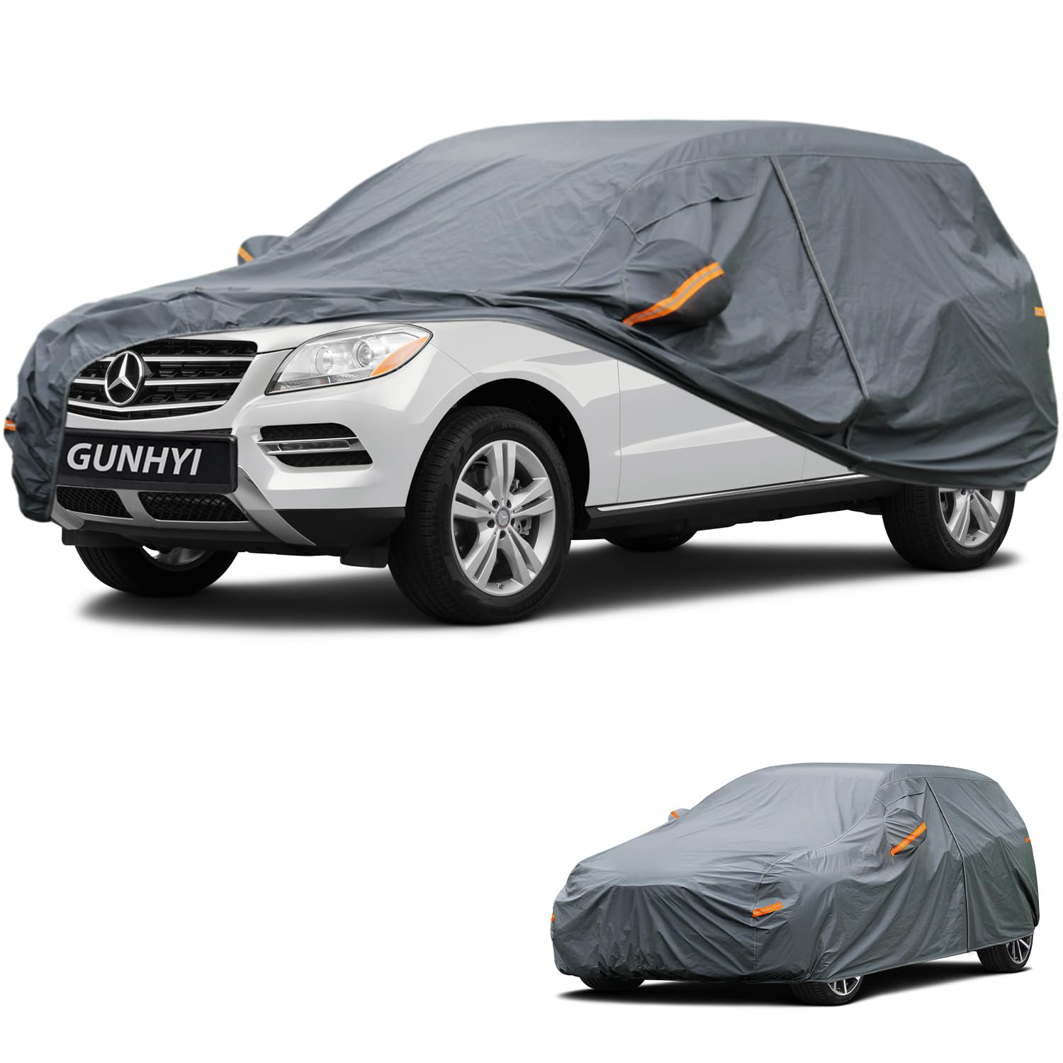 GUNHYI Premium Car Cover Custom Fit Mercedes-Benz M-Class, 16 Layers Heavy Duty Car Cover Waterproof All Weather with Zipper Door for Sun Rain Snow Dust Uv Protection