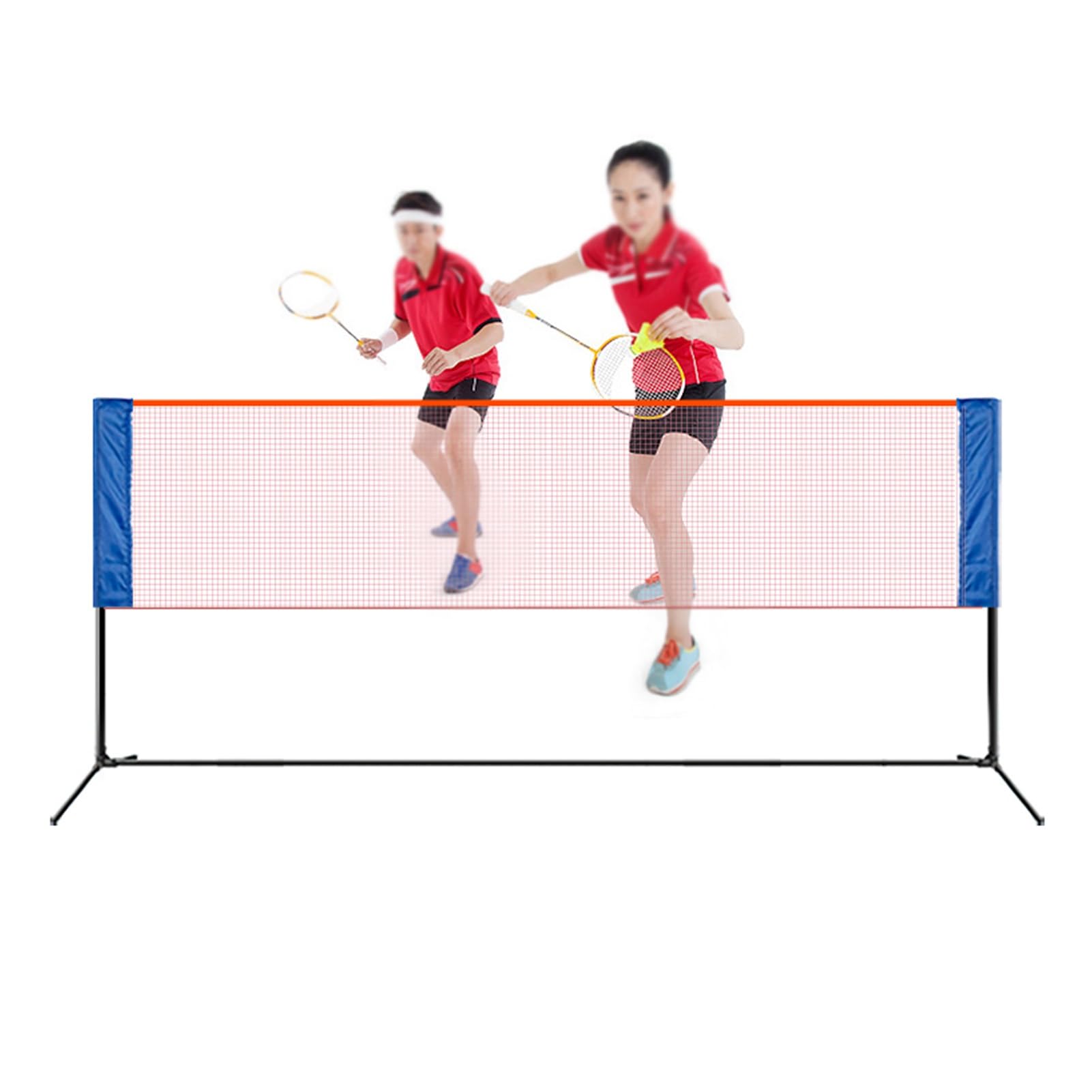 Supporto portatile per rete da badminton, attrezzatura da allenamento sportiva autoportante con set e zaino, perfetto per campo, spiaggia e vialetto, leggero e facile da montare