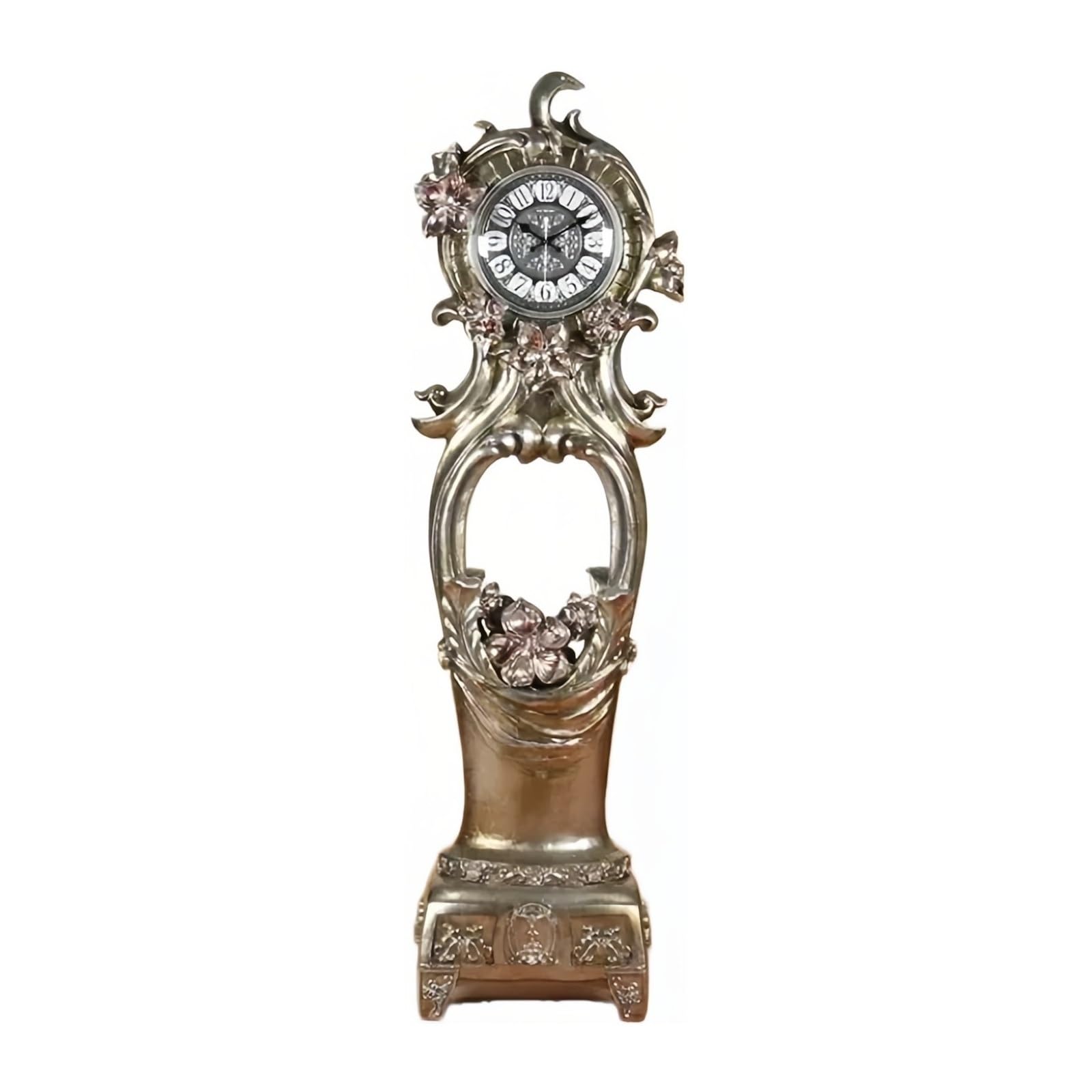 CYairong-22 Grandfather Clock Vintage Floor Clock Quartz Silent European Style Decorative for Office Pendulum
