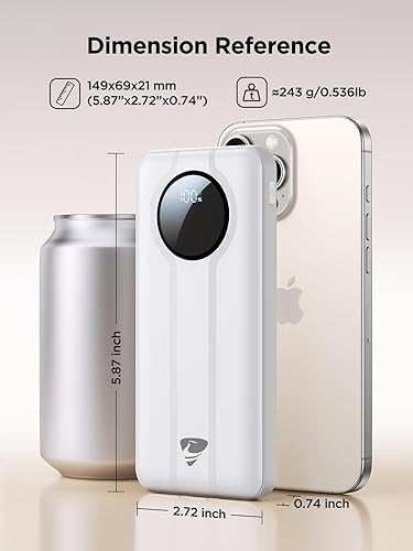 Miniatura 2 de Aioneus Banco de energía, cargador portátil de 10000 mAh con cables integrados de carga rápida de 22.5 W USBC entradasalida de viaje PowerBank