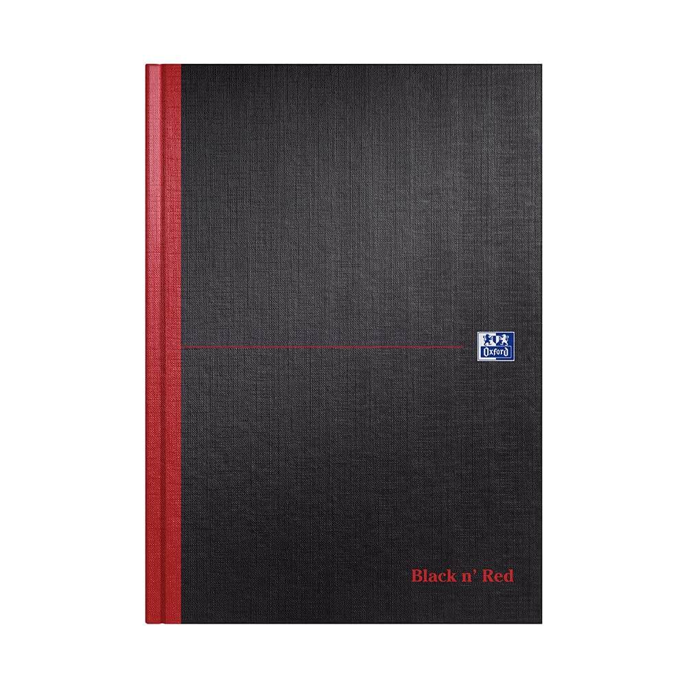 Black n' Red A4 Narrow Ruled Casebound Hardback Notebook - Black/Red ...