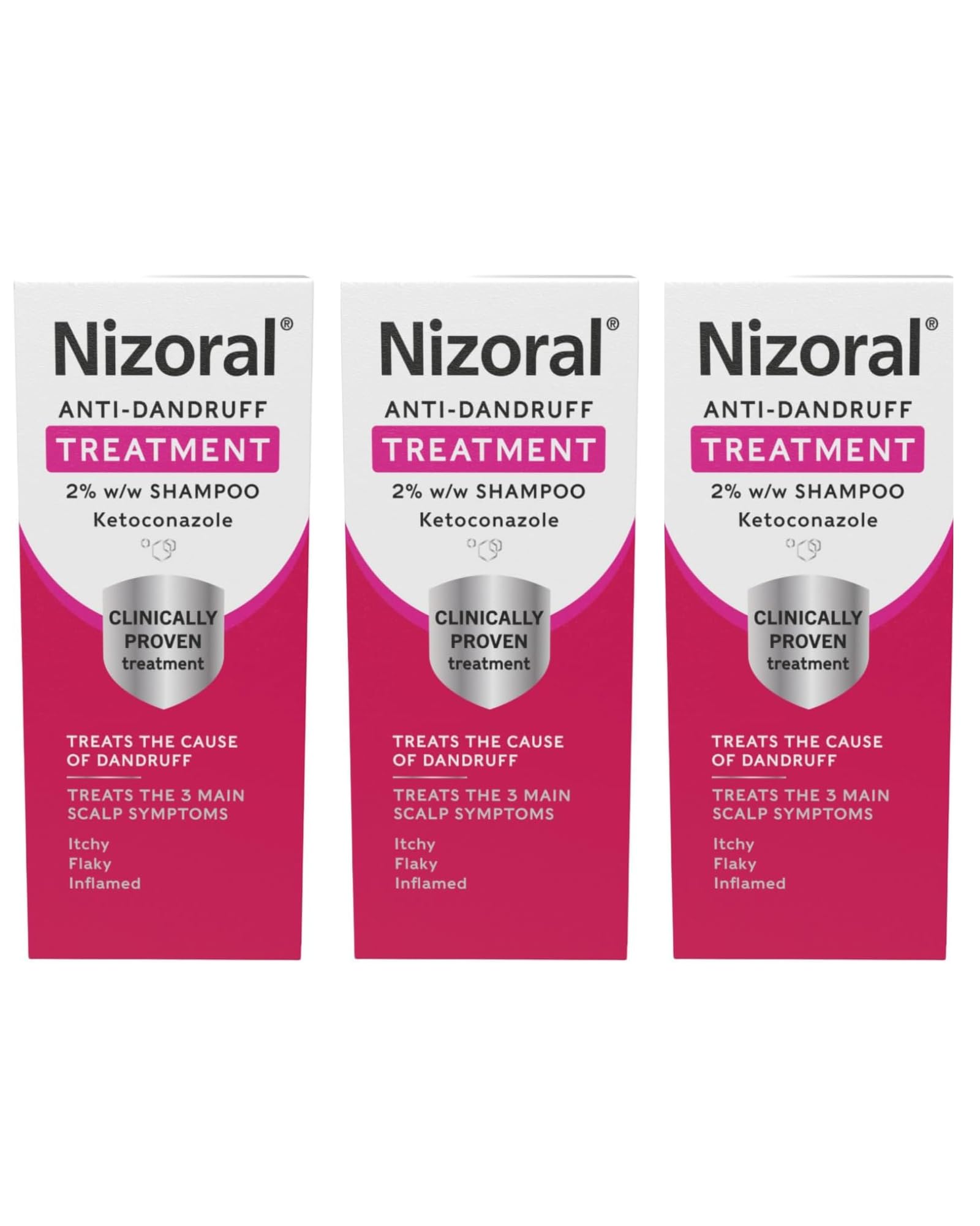 Nizoral Anti Dandruff Shampoo Ketoconazole Treatments Fragrance Free 3 x 60ml