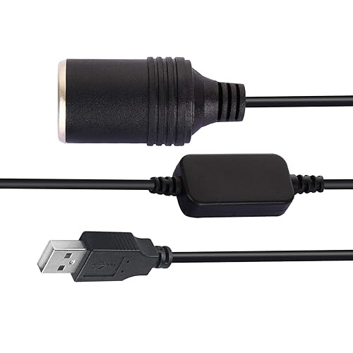Miniatura 2 de USB A macho a 12 V para encendedor de cigarrillos de automóvil, cable convertidor de corriente hembra, adaptador USB para encendedor de cigarrillos