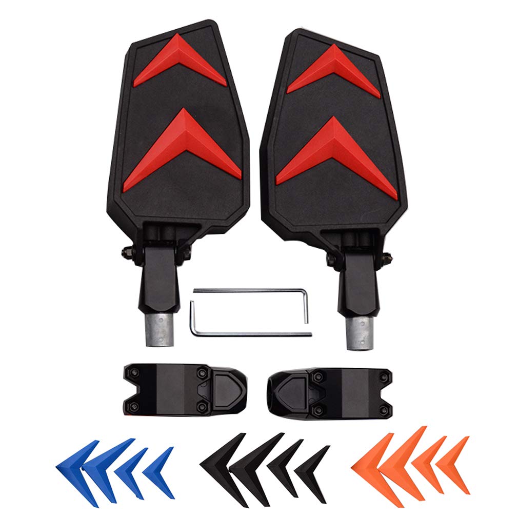 Rétroviseur Moto Universel 44mm - Lot De 2 - Pour Guidon 44mm, UTV, Quad, Scooter, Pit Bike - Verre Réel, Réglable - Noir