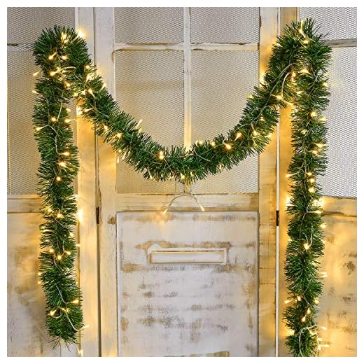 Lvydec 16.4ft Artificial Christmas Garland Decoration, Lighted Pine Garland Soft Greenery Garland with 50 LED String Lights for Holiday Party Decoration, Outdoor/Indoor Use