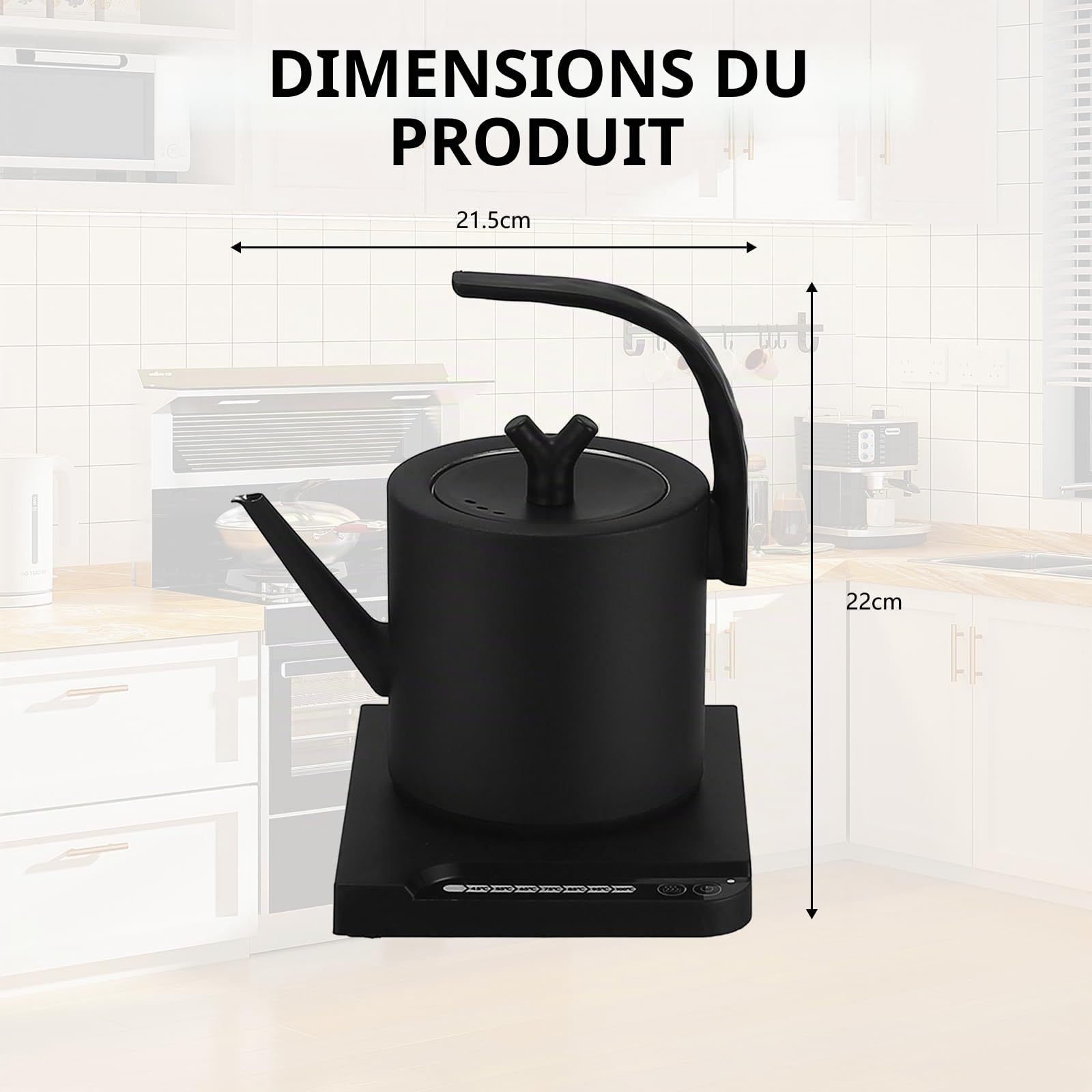 Bouilloire électrique En Acier Inoxydable, Bouilloire électrique à Col De Cygne 1L ThéIère 1000W Avec Contrôle De Température Protection Contre Les Hautes Températures Et Arrêt Automatique
